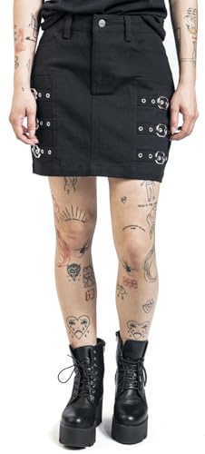black-premium-by-emp-kurzer-schwarzer-rock-mit-schnallen-damen image 7