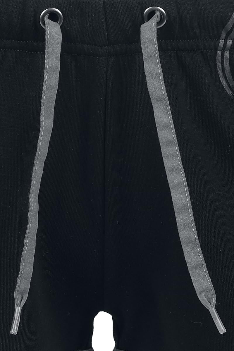 black-premium-damen-shorts-schwarz-knot-print image 4