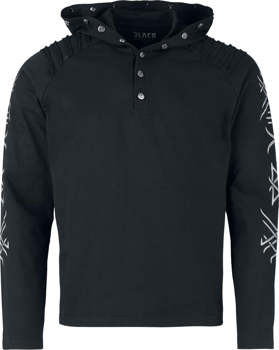 black-premium-by-emp-herren-langarmshirt-schwarz-kapuze-xl image 1