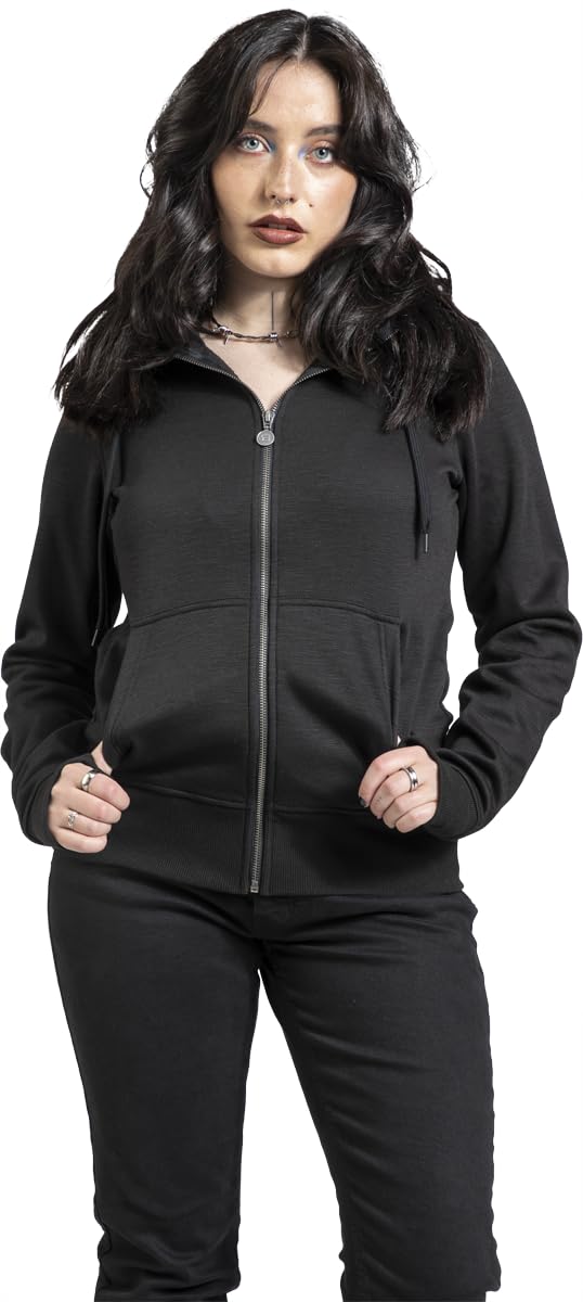 red-by-emp-schwarze-kapuzenjacke-hoodie-damen-l-mit-labelpatch image 2