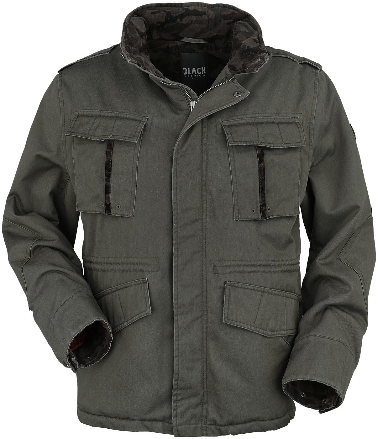 black-premium-by-emp-oliv-gr-ne-winterjacke-kapuze-herren image 1
