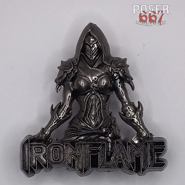 poser667-ironflame-compendium-3d-pin-antik-silber-5-cm image 1