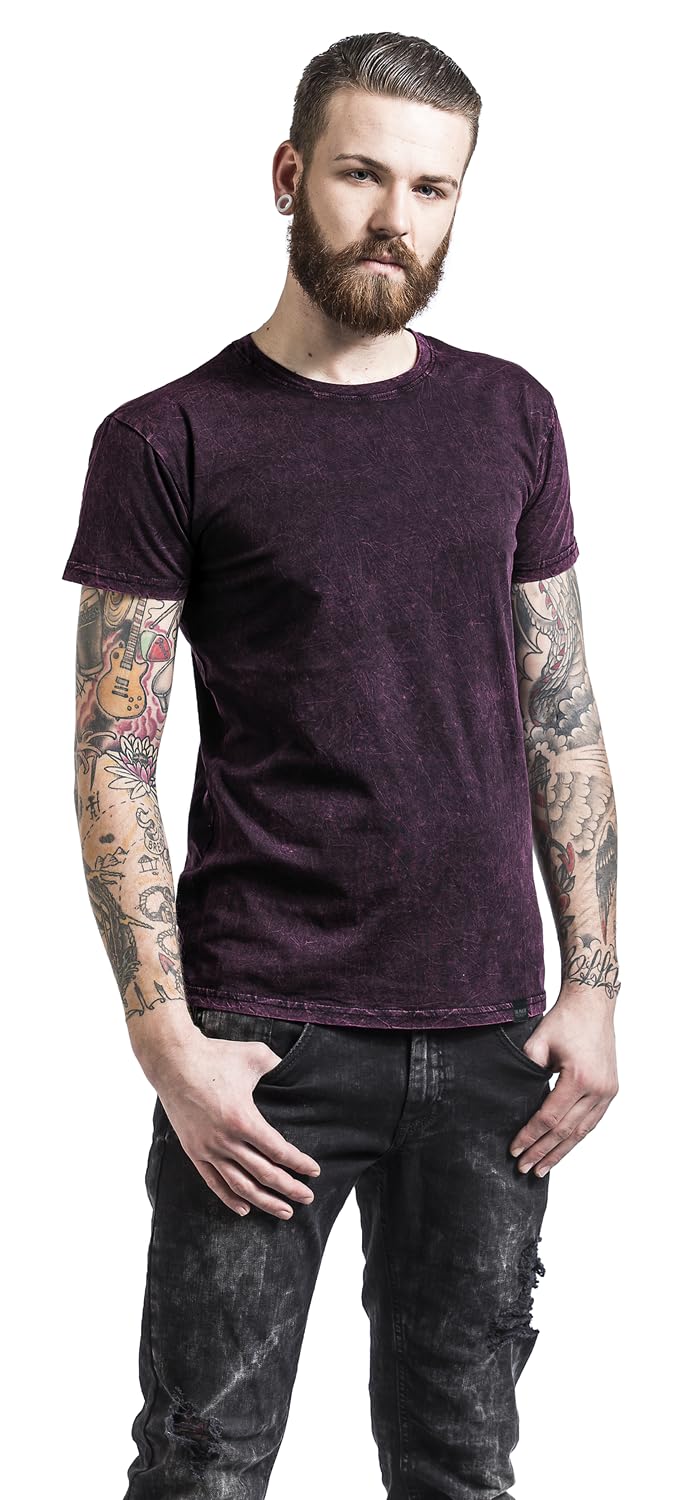 black-premium-t-shirt-dunkelrot-waschung-herren-xl image 2