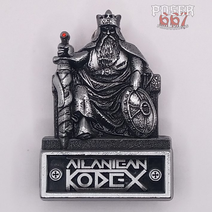 atlantean-kodex-pilgrim-3d-pin-anstecker-silber-roter-stein image 1
