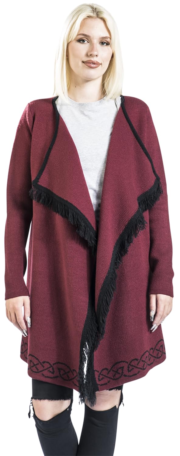 black-premium-by-emp-bordeaux-cardigan-damen-strickjacke-ornamente image 5