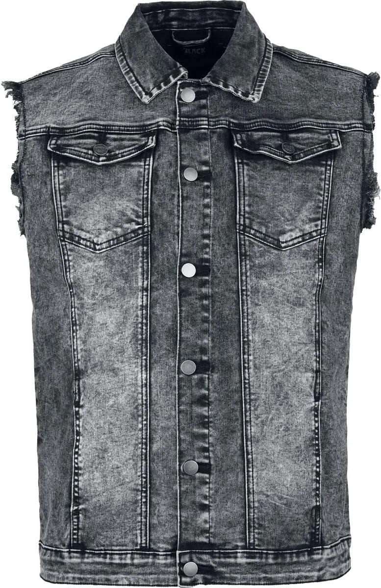 black-premium-by-emp-herren-jeansweste-grau-destroyed-rmellos image 1