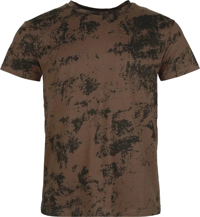 black-premium-by-emp-t-shirt-herren-braun-allover-print image 1